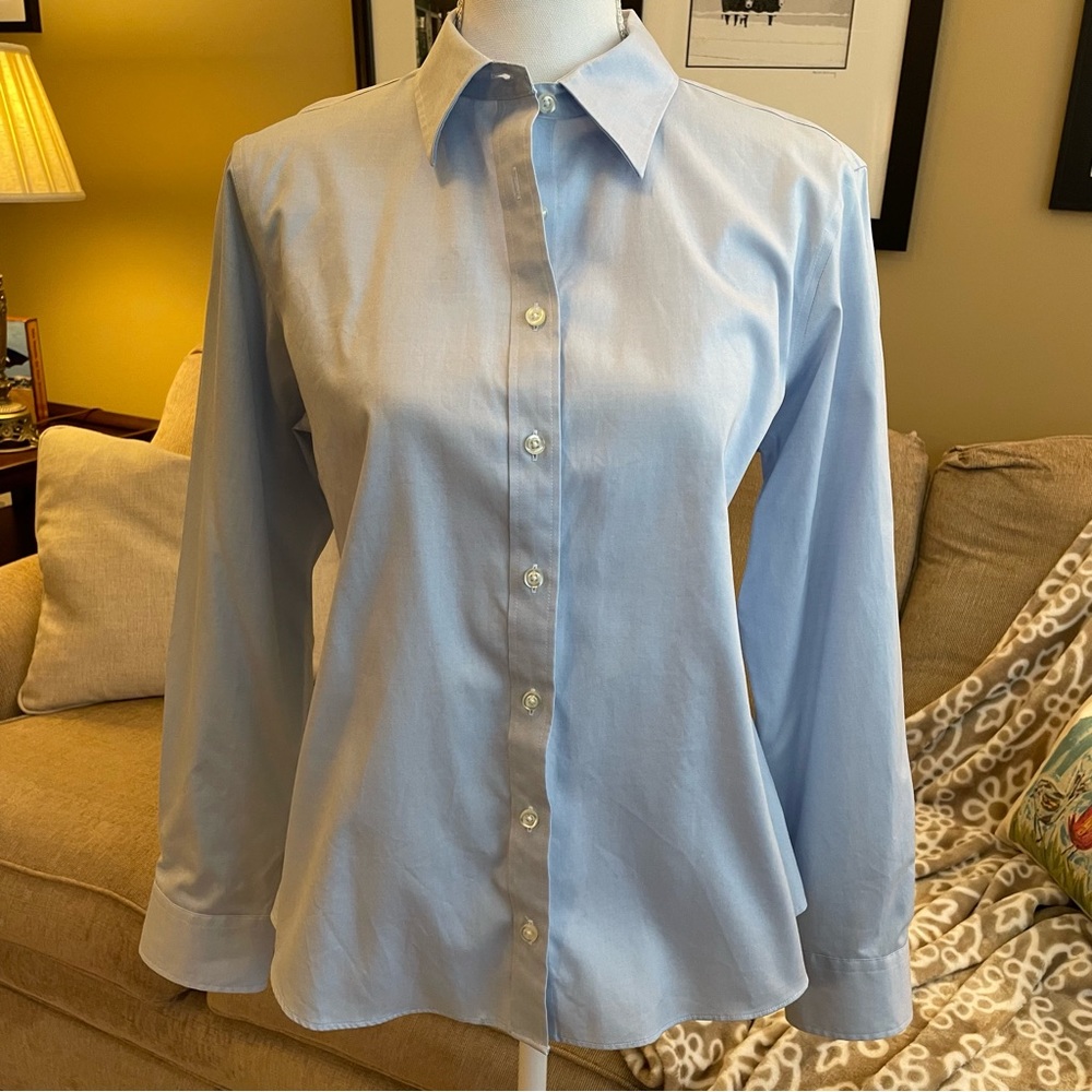 Lands End Light Blue Button Up Shirt Size 16P